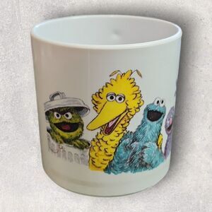 Vintage 1978 Sesame Street Plastic Cup Mug Muppets Big Bird Grover Cookie Oscar